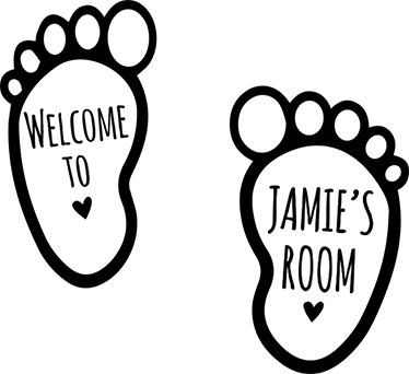 Tapis vinyle pour enfants pieds de bébé avec nom - TenStickers