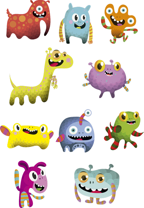 Tapis vinyle pour enfants collection monstres espace - TenStickers