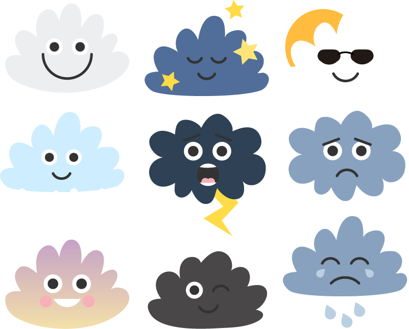 Tapis vinyle pour enfants visages de nuages - TenStickers