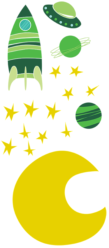 Tapis vinyle pour enfants stickers spatiaux verts - TenStickers