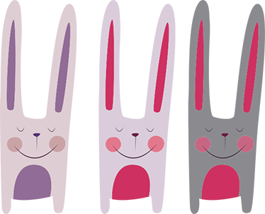 Tapis vinyle pour enfants trois lapins joyeux - TenStickers
