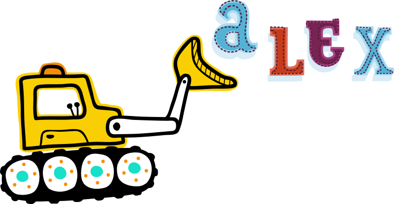 Tapis vinyle pour enfants nom personnalisé excavateur - TenStickers
