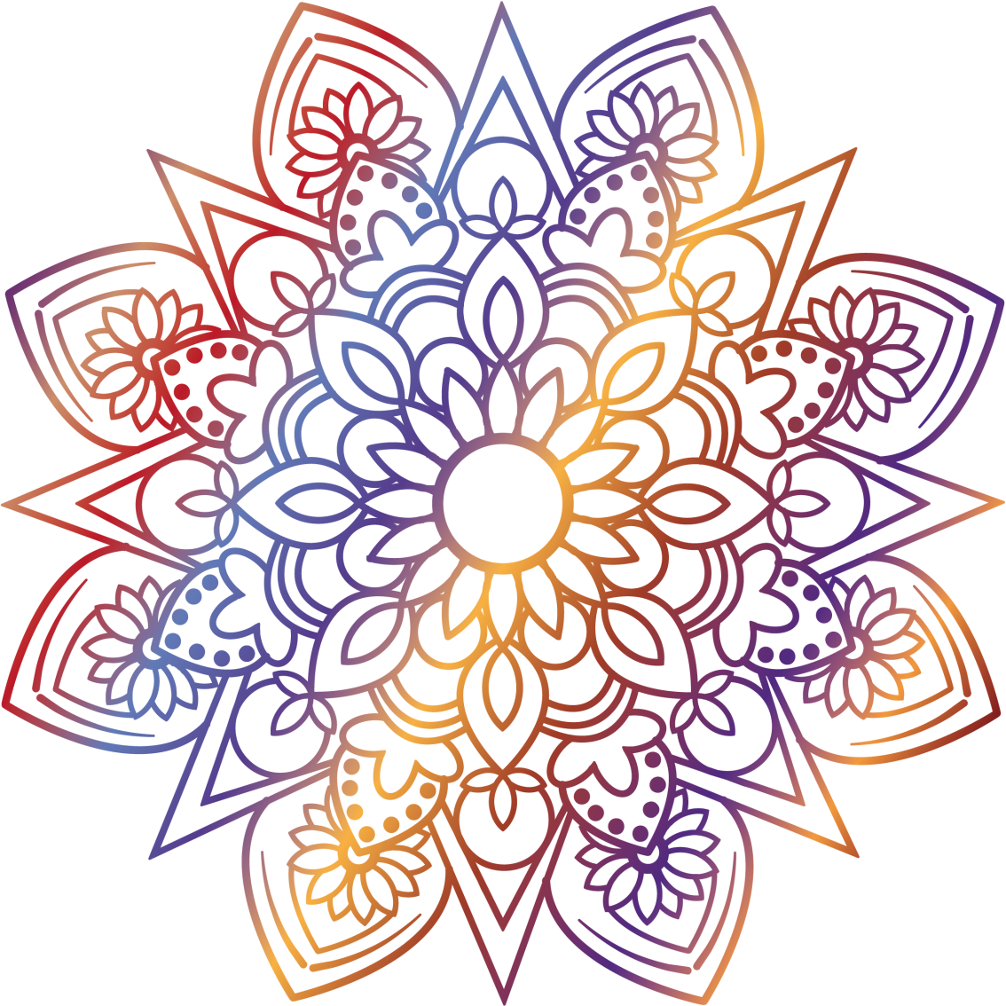 Tapis vinyle chambre mandala flamboyant vif - TenStickers