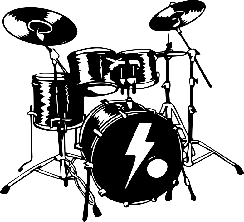 Tapis vinyle chambre batterie sur fond blanc - TenStickers