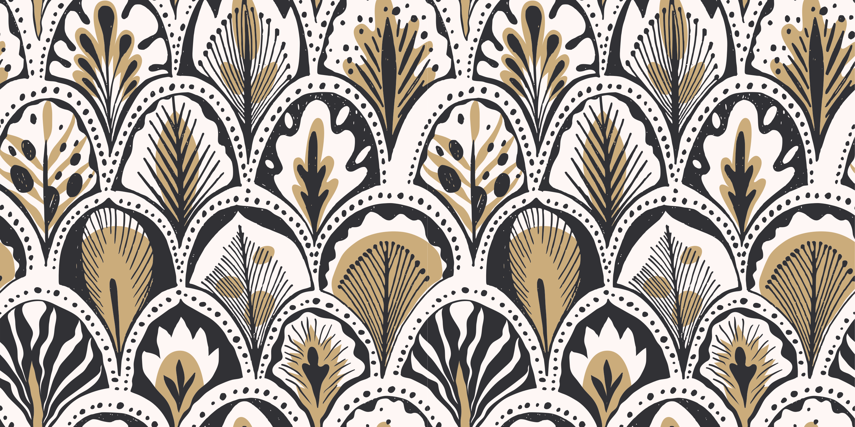 Tapis vinyle chambre motif éventails art déco - TenStickers