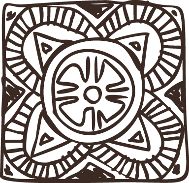 Tapis vinyle chambre carreaux floraux ethniques - TenStickers