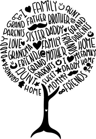 Tapis vinyle chambre termes familiaux - TenStickers