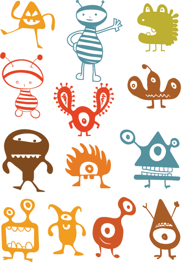 Tapis vinyle pour enfants aliens colorés - TenStickers