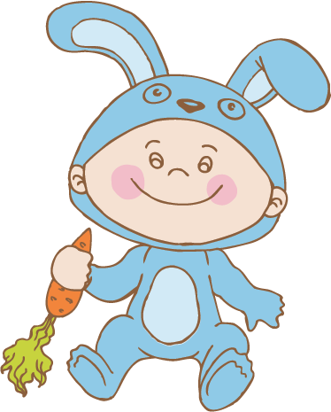 Tapis vinyle pour enfants costume de lapin - TenStickers