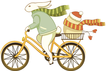 Tapis vinyle pour enfants lapin de pâques à vélo - TenStickers
