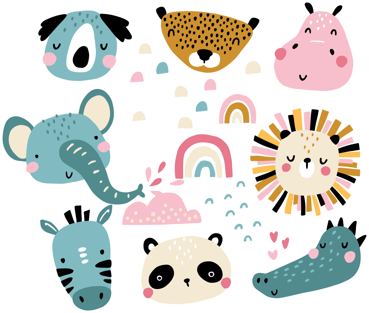 Tapis vinyle pour enfants animaux nordiques - TenStickers