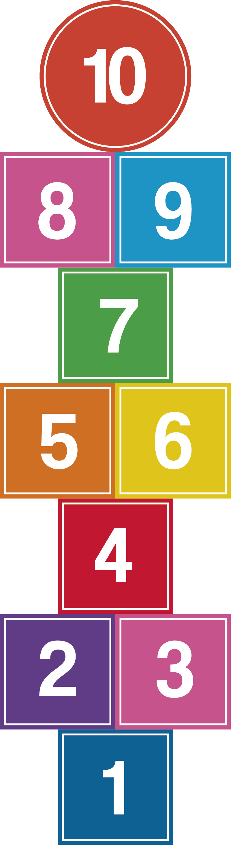 Tapis vinyle jeux échasses colorées - TenStickers