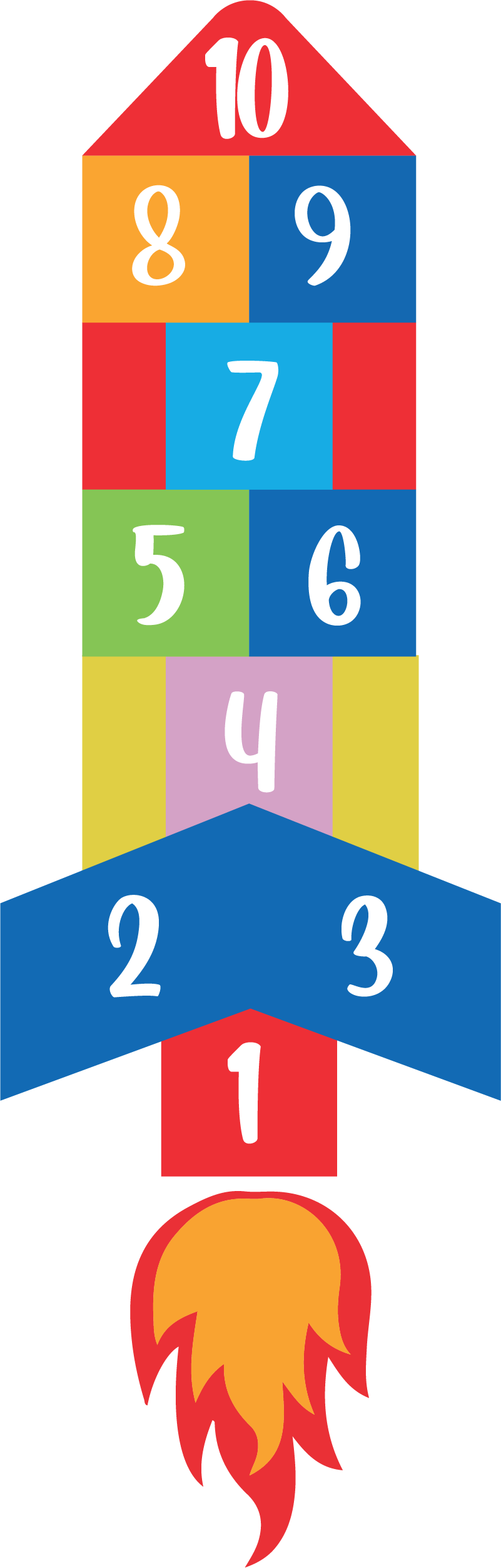 Tapis vinyle jeux sauterelle fusée - TenStickers