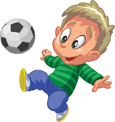 Tapis vinyle jeux enfant jouant au football - TenStickers