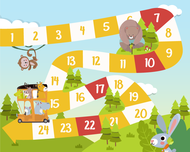 Tapis vinyle jeux animaux de dessins animés - TenStickers