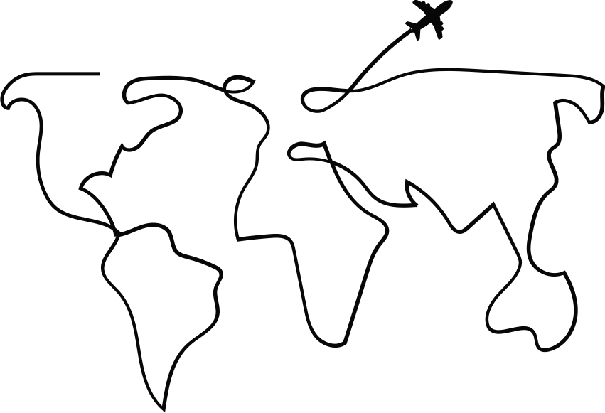 Tapis vinyle carte du monde avion - TenStickers