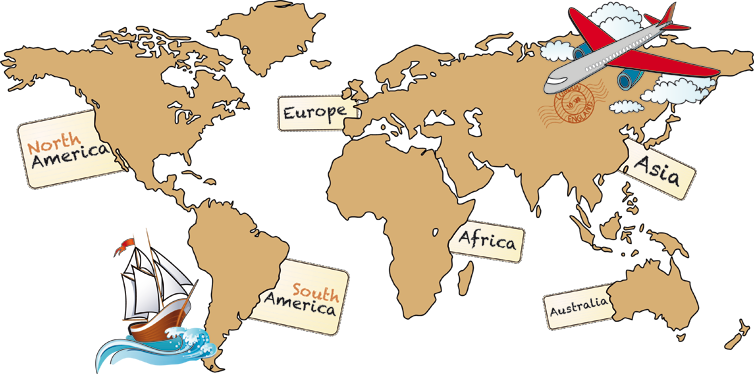 Tapis vinyle carte du monde continents anglais - TenStickers