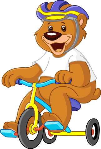 Tapis vinyle pour enfants ours cycliste - TenStickers