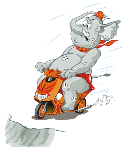 Tapis vinyle pour enfants éléphant à moto - TenStickers