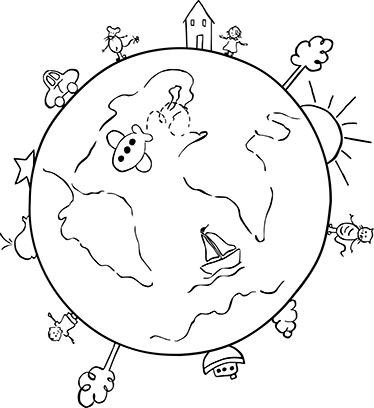 Tapis vinyle pour enfants carte du monde voyages - TenStickers