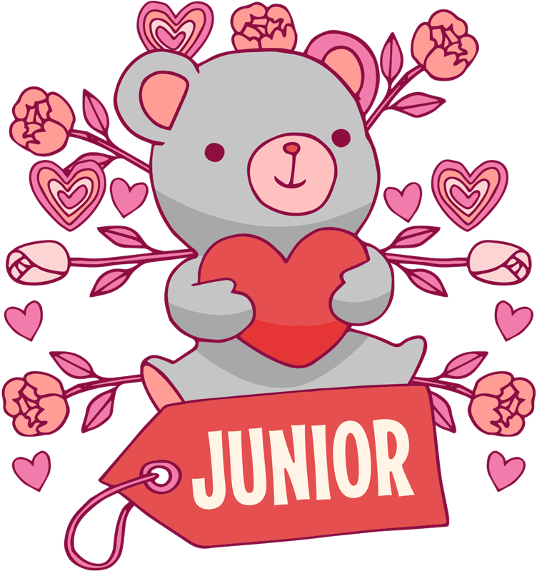 Tapis vinyle pour enfants ours cœur et nom - TenStickers
