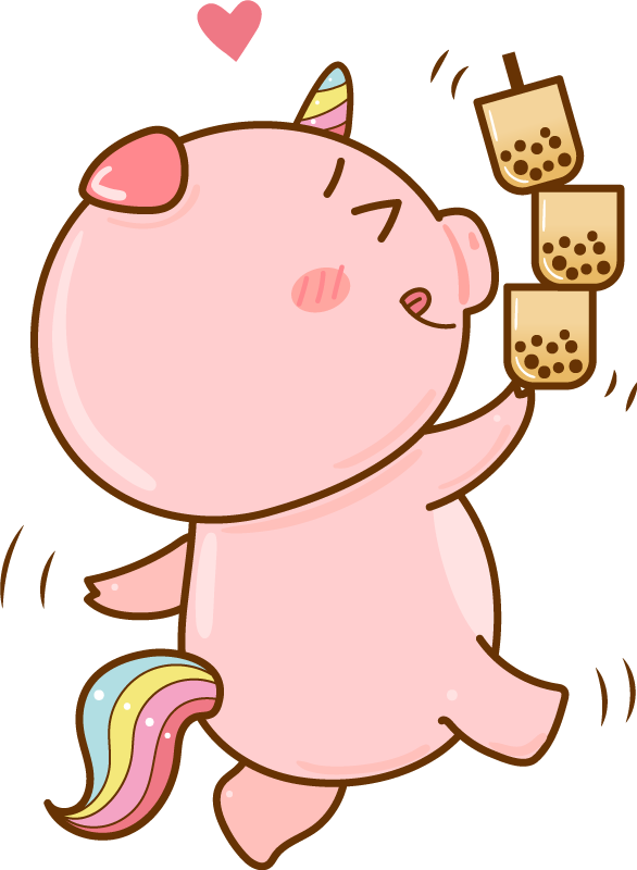 Tapis vinyle pour enfants cochon licorne cartoon - TenStickers