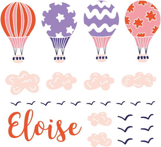 Tapis vinyle pour enfants ballons roses et violets - TenStickers