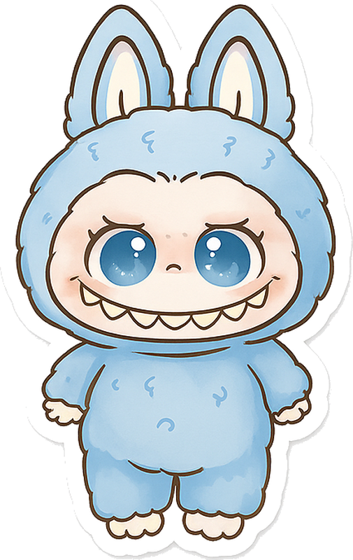 Tapis vinyle pour enfants poupée monstre bleue - TenStickers