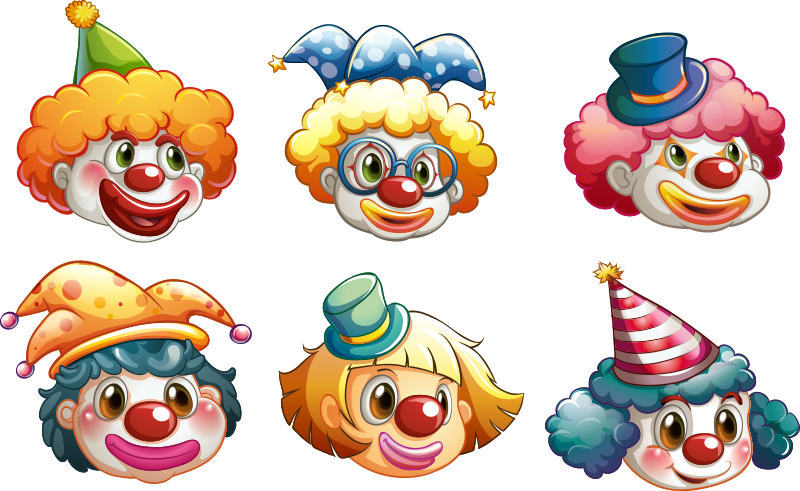 Tapis vinyle pour enfants visages de clowns colorés - TenStickers