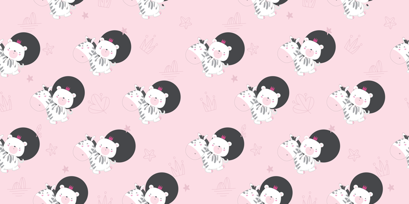 Tapis vinyle pour enfants zèbre et ours - TenStickers
