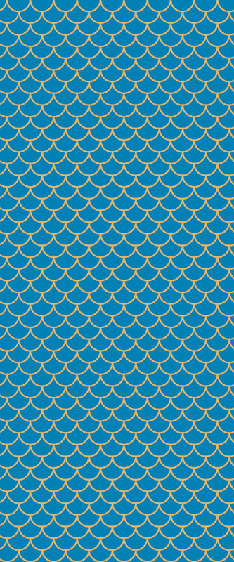 Tapis vinyle salle de bain motif écailles de poisson bleu - TenStickers