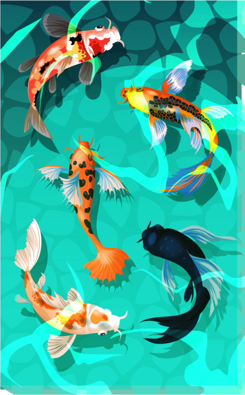 Tapis vinyle salle de bain koi douche - TenStickers