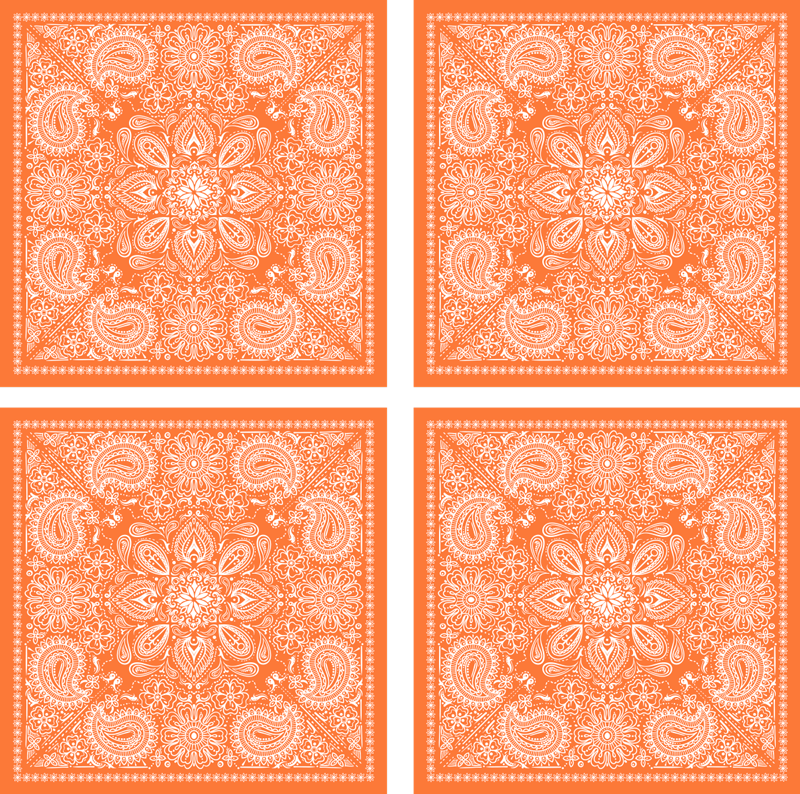 Tapis vinyle salle de bain carreaux paisley - TenStickers