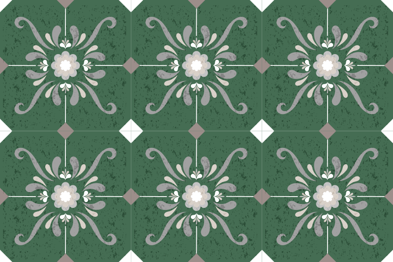 Tapis vinyle salle de bain carreaux anciens - TenStickers
