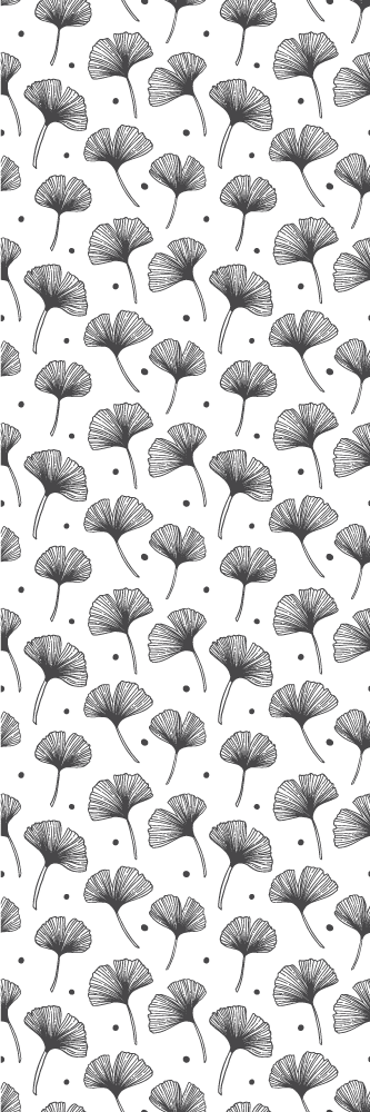 Tapis vinyle salle de bain motif feuilles de gingko - TenStickers