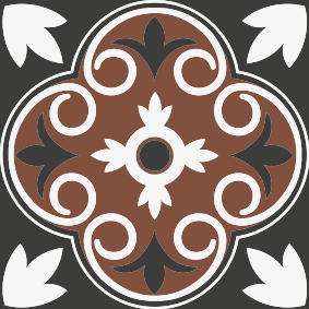 Tapis vinyle salle de bain motif vintage gris et marron - TenStickers