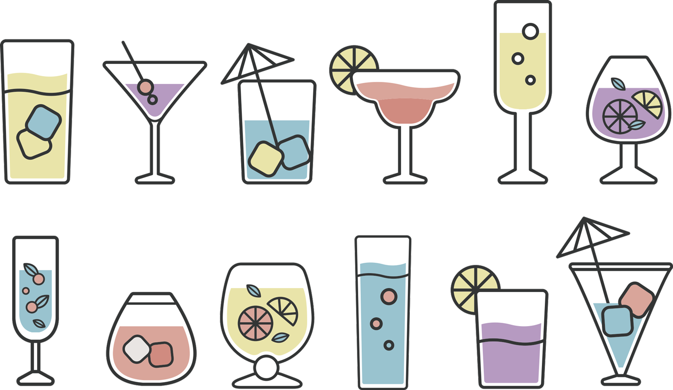 Tapis vinyle cuisine autocollants cocktails - TenStickers