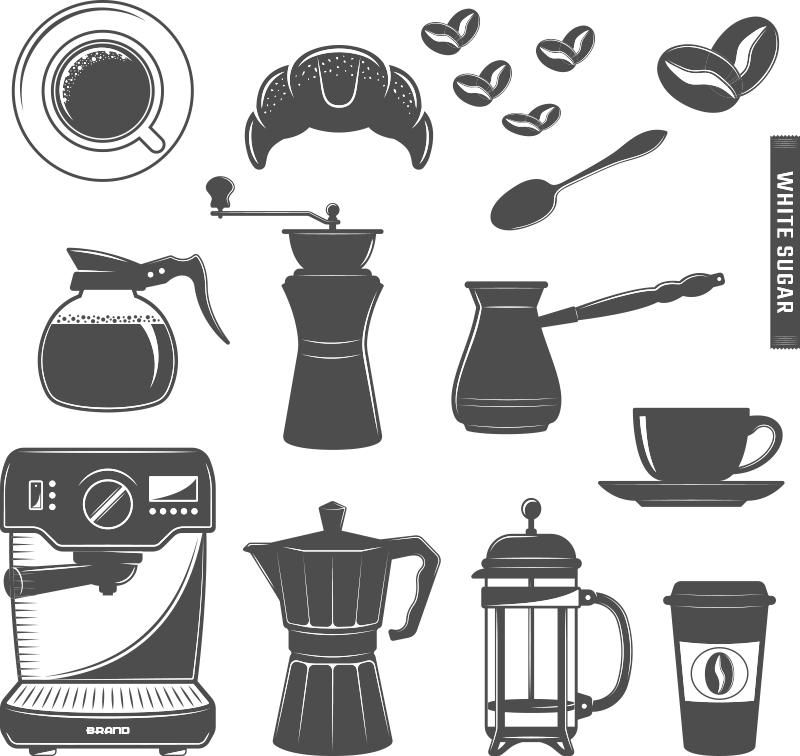 Tapis vinyle cuisine menu de café - TenStickers