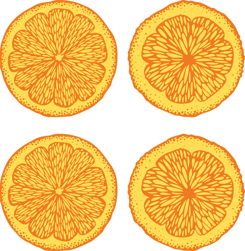 Tapis vinyle cuisine motifs orange dessinés à la main - TenStickers