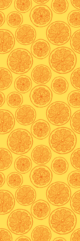 Tapis vinyle cuisine motif orange dessiné à la main - TenStickers