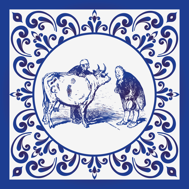 Tapis vinyle cuisine hommes et vaches - TenStickers