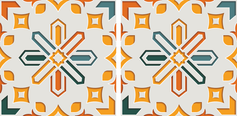 Tapis vinyle cuisine carreaux de ciment encaustique - TenStickers