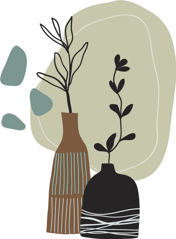 Tapis vinyle cuisine feuillage coloré dans vase - TenStickers