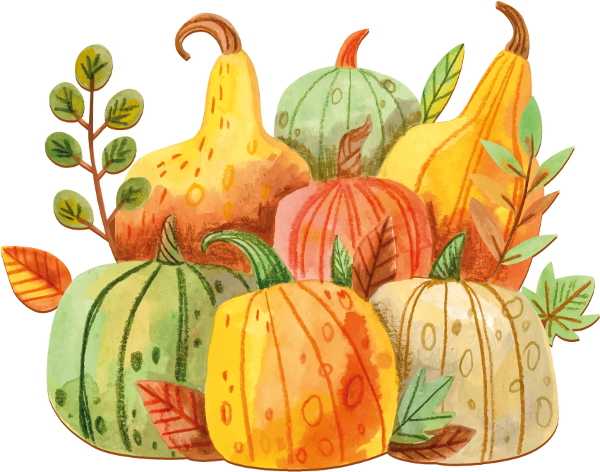 Tapis vinyle cuisine légumes d'automne aquarelle - TenStickers