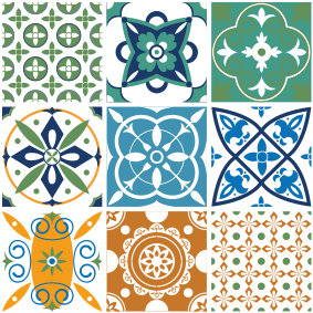 Tapis vinyle cuisine mosaïque de carreaux en porcelaine - TenStickers