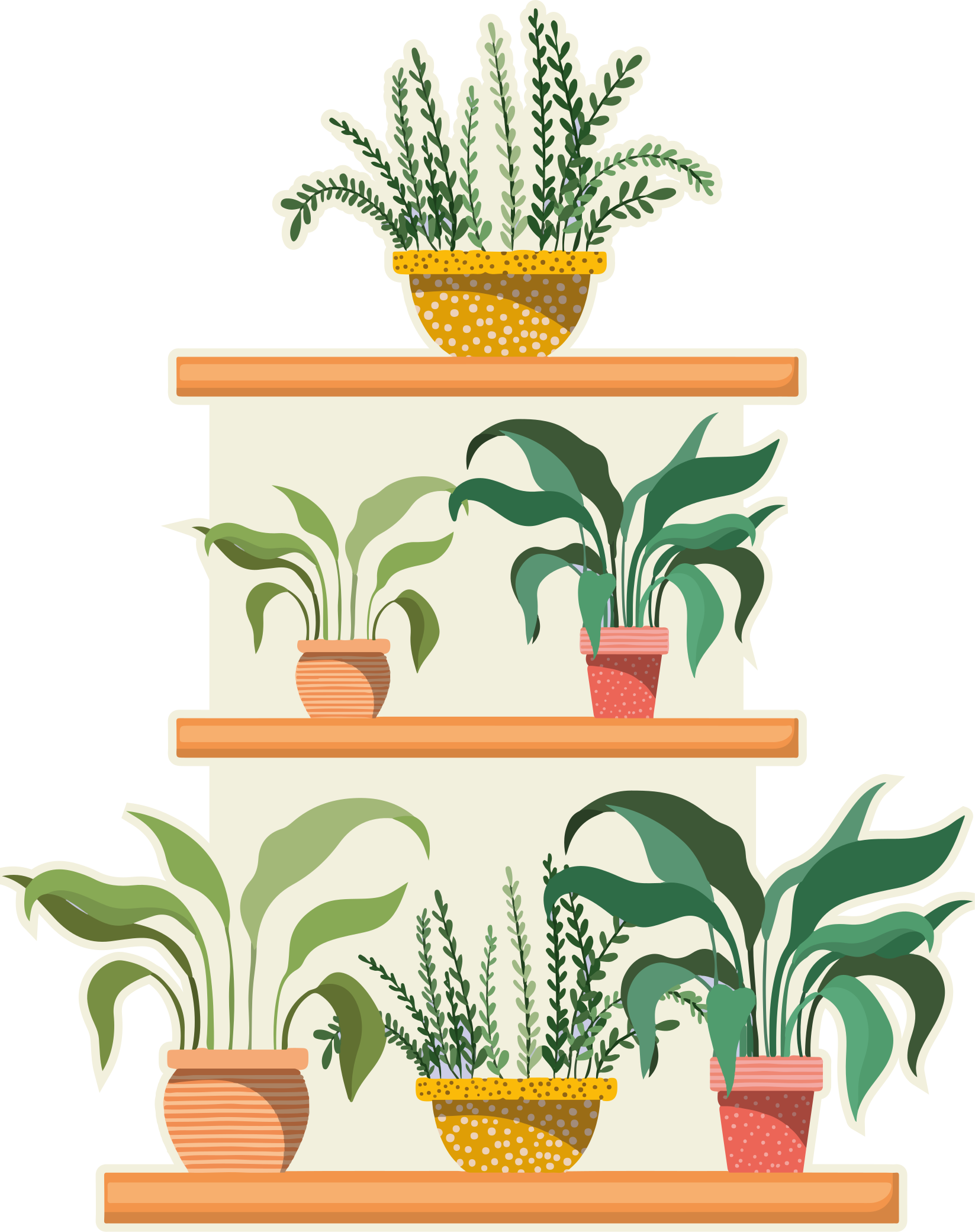 Tapis vinyle cuisine étagère à plantes aquarelle - TenStickers