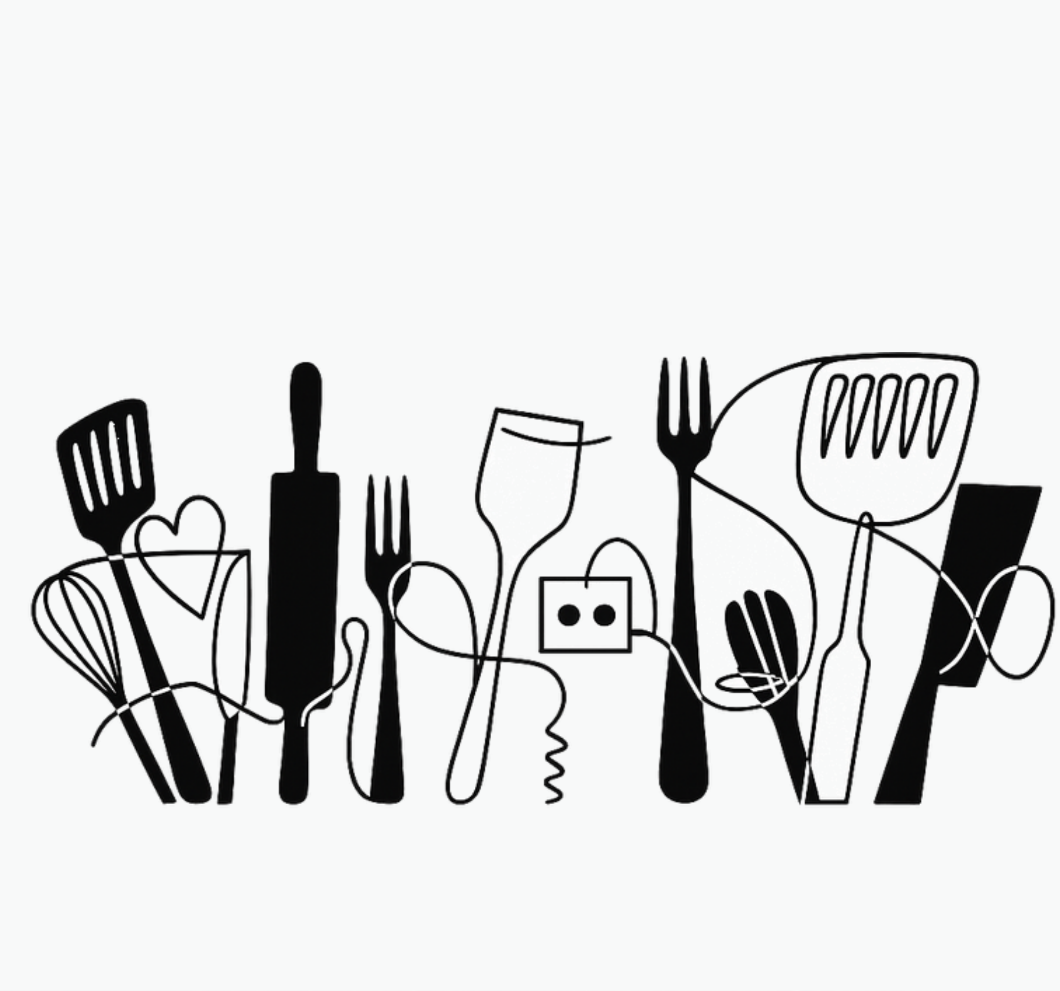 Tapis vinyle cuisine ustensiles de cuisine en ligne - TenStickers
