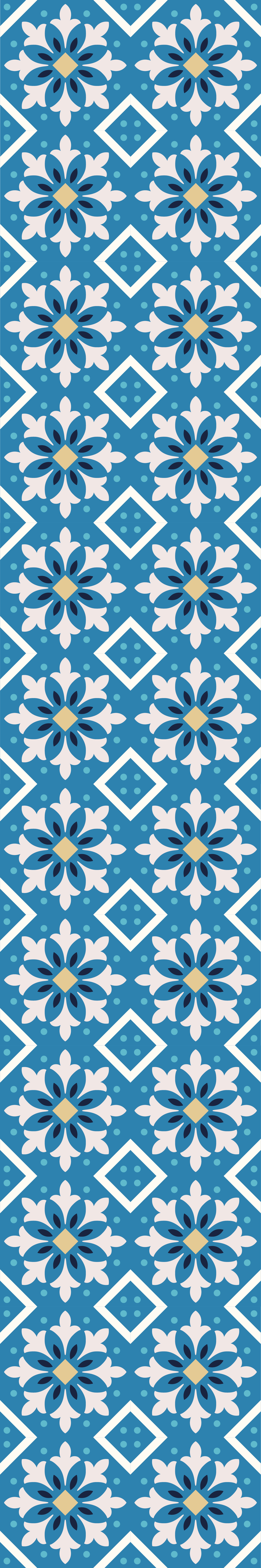 Tapis vinyle cuisine carreaux portugais bleu bébé - TenStickers