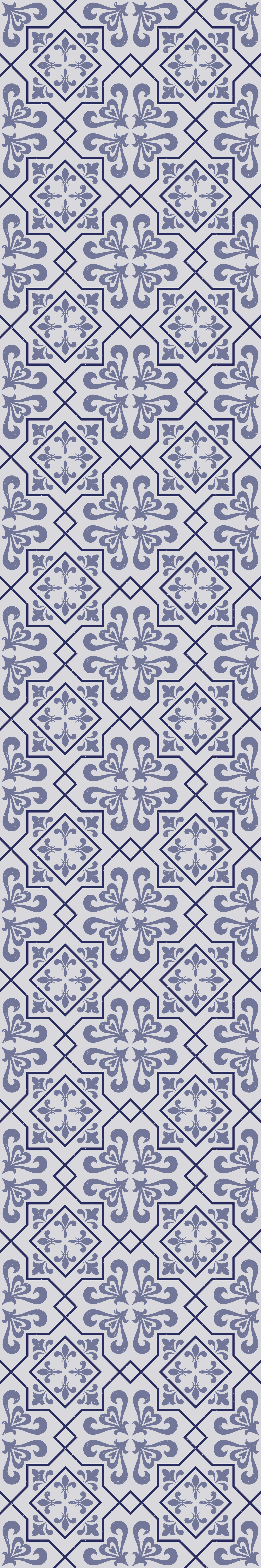 Tapis vinyle cuisine carrelage portugais bleu octogonal - TenStickers