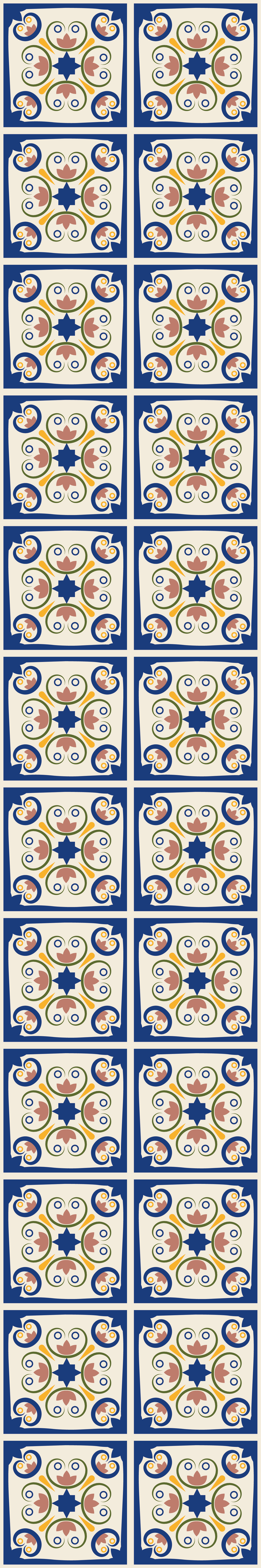 Tapis vinyle cuisine carreaux portugais fleurs roses - TenStickers